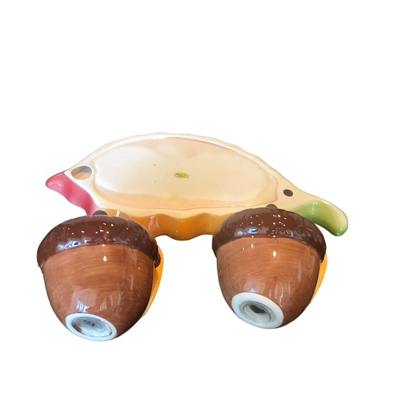 EUC Vintage Fall Acorn Autumn Leaves Salt Pepper‎ Shaker Set of 3 Pieces - Picture 16 of 16